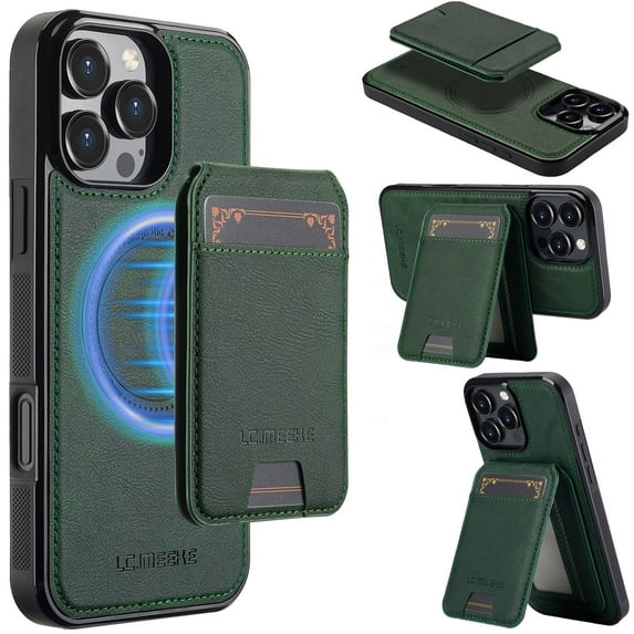 Allytechgroup Shockproof PU Leather 2 in 1 Wallet Stand Case Wallet Case Cell Phone Case for Apple iPhone 13 Pro Max, Green