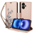 thumbnail image 1 of Allytechgroup Case for iPhone 14 with Card Holder, RFID Blocking PU Leather Flip Stand Wallrt Case with Wrist Strap Slim Fit Shockproof Full Body Cover for iPhone 14, Rosegold, 1 of 8
