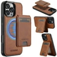 thumbnail image 1 of Allytechgroup Case for iPhone 14 Pro, PU Leather 2 In 1 Wallet Stand Case with Detachable Card Holder Support Wireless Charging Shockproof Magnetic Back Cover for iPhone 14 Pro, Brown, 1 of 13
