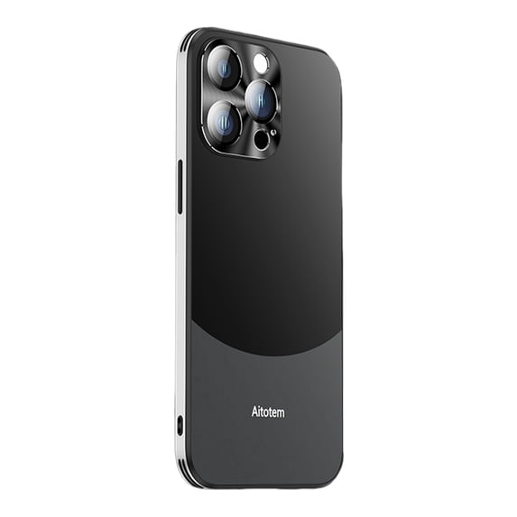 Allytechgroup Case for iPhone 15 Pro Max, Ultra-Slim Natural Colors Skin-Friendly Shockproof Protective Stylish Cover Soft TPU Frame + Hard PC Back Case for iPhone 15 Pro Max 6.7 Inch - Black