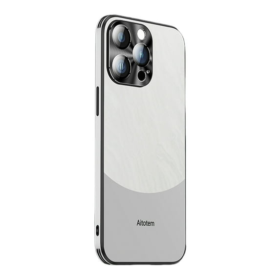 Allytechgroup Case for iPhone 15 Pro Max, Ultra-Slim Natural Colors Skin-Friendly Shockproof Protective Stylish Cover Soft TPU Frame + Hard PC Back Case for iPhone 15 Pro Max 6.7 Inch - Silver