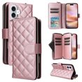 thumbnail image 1 of Allytechgroup Case for iPhone 16 Plus with Credit Card Slot, Built-in Shoulder Strap Lanyard PU Leather Wallet Flip Stand Case Full Body Shockproof Protective for iPhone 16 Plus, Rosegold, 1 of 7