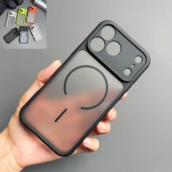 Allytechgroup Case for iPhone 16 Pro,[Compatible with MagSafe] Magnetic Wireless Charging, Translucent Frosted Clear Lightweigt Shockproof Hard Bumper Soft TPU Shockproof Back Cover, Blackgray