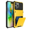 thumbnail image 1 of Allytechgroup Case for iPhone 16 Pro Max, [1x Screen Protector] Flip Credit Card Holder Non-Slip Shockproof Cover, Compatible with iPhone 16 Pro Max, Yellow, 1 of 8
