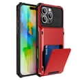 thumbnail image 1 of Allytechgroup Case for iPhone 16 Pro Max, [1x Screen Protector] Flip Credit Card Holder Non-Slip Shockproof Cover, Compatible with iPhone 16 Pro Max, Red, 1 of 8