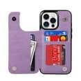 thumbnail image 1 of Allytechgroup Case for iPhone 16 Pro Max with Credit Card Slot, RFID Blocking PU Leather Slim Stand Shell Anti-shock and Anti-fall Military Grade Drop Protection for iPhone 16 Pro Max, Purple, 1 of 8