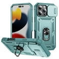 thumbnail image 1 of Allytechgroup Case For iPhone 16 Pro with Slide Camera Cover, [Include 1x Screen Protector] 360° Rotated Kickstand Military Grade Shockproof Protective Cover For iPhone 16 Pro, Green, 1 of 9