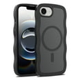 thumbnail image 1 of Allytechgroup Case for iPhone 16e [Compatible with MagSafe] Wireless Charging Slim Llightweight Soft TPU Back Shockproof Shell Anti-Slip [Wave Bumper] Anti-Scratch Matte Phone Cover, Black, 1 of 6