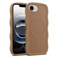 thumbnail image 1 of Allytechgroup Case for iPhone 16e [Compatible with MagSafe] Wireless Charging Slim Llightweight Soft TPU Back Shockproof Shell Anti-Slip [Wave Bumper] Anti-Scratch Matte Phone Cover, Brown, 1 of 6