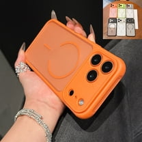 Allytechgroup Case for iPhone 17 Pro Max,[Compatible with MagSafe] Magnetic Wireless Charging Shell Translucent Frosted Clear Lightweigt Shockproof Hard Bumper Soft TPU Shockproof Back Cover, Orange