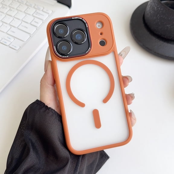 Allytechgroup Shock-Absorbent Hard Shell Back Cover Cell Phone Case with Protective Case Cover for Apple iPhone 17 Pro Max, Orange