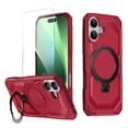 thumbnail image 1 of Allytechgroup Case for iPhone 17 with Ring Holder, Built-in Screen Protection & Kickstand Compatible with Magsafe Shockproof Magnrtic Back Cover for iPhone 17, Red, 1 of 6