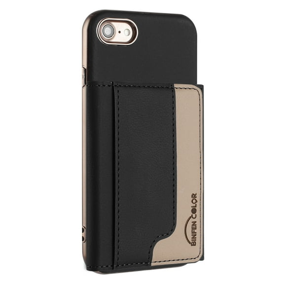 Allytechgroup Case for iPhone 7 /iPhone 8 / iPhone SE 2022 & 2020, 2-in-1 Detachable Magnetic RFID Blocking Wallet [Compatible with MagSafe] Stand PU Leather Cover with Card Slots/Pocket, Black