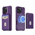 thumbnail image 1 of Allytechgroup Case for iPhone XR, Compatible with Magsafe [RFID Blocking] 2 in 1 Detachable PU Leather Magnetic Flip Wallet Stand Case with Credit Card Slots Holder Kickstand Shockproof Cover, Purple, 1 of 9