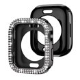 thumbnail image 1 of Allytechgroup Case for iWatch Series 9/8/7 45mm, Bling Sparkly Diamond Rhinestones Support Wireless Charging No Screen Protective Heavy Duty Protection for Apple Watch Series 9/8/7 45mm, Black, 1 of 6