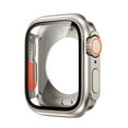 thumbnail image 1 of Allytechgroup Case for iWatch Series 9/8/7 45mm, Build-in Tempered Glass Screen Protector Rugged Support Wireless Charging Shockproof Dustproof Full Body Protective Case for Women Men, Titaniumgold, 1 of 8