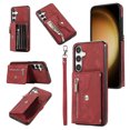 thumbnail image 1 of Allytechgroup Cell Phone Bag Case for Galaxy A24 4G, Crossbody Strap Lanyard Cards Holder Shockproof Zipper Pocket Wallet Case Cover for Samsung Galaxy A24 4G,Red, 1 of 10