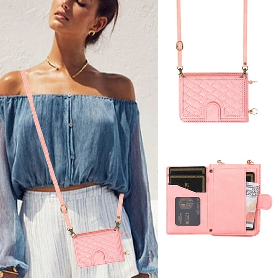 Allytechgroup Cell Phone Bag Case for Galaxy Z Flip 7, Premium PU Leather Cards Holder Magnetic Closure Shockproof Back Cover Crossbody Lanyard Wallet Case for Samsung Galaxy Z Flip 7, Rosegold