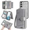 thumbnail image 1 of Allytechgroup Cell Phone Bag Case for Samsung Galaxy S21, 2 In 1 Wallet Case Detachable Back Cover Zipper Pocket Hand Wrist Shockproof Large Space Cards Holder Purse Case for Galaxy S21, Gray, 1 of 8