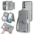 thumbnail image 1 of Allytechgroup Cell Phone Bag Case for Samsung Galaxy S24 Plus, 2 In 1 Wallet Case Detachable Back Cover Zipper Hand Wrist Shockproof Large Space Cards Holder Purse Case for Galaxy S24 Plus, Gray, 1 of 8