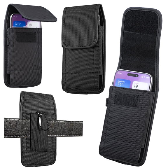 Allytechgroup Cell Phone Pouch Nylon Belt Holster Case Compatible with iPhone 16 15 14 13 12 11 & Pro Models, XR, Samsung Galaxy S20 S21 S22 S23 S24 S25,