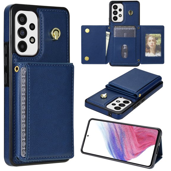 Allytechgroup Chic Case for Samsung Galaxy S20+ for Girls Women, With Card Holder Detachable Shoulder Strap Premium PU Leather Design Stand Shockproof Protective Phone Wallet Case, Blue