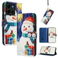 thumbnail image 1 of Allytechgroup Christmas Series Case for Motorola Edge (2025), Stylish Pattern PU Leather TPU Interior Flip Wallet Cards Slots Cash Pocket Hand Wrist Shockproof Phone Cover for Women Men, C, 1 of 10