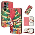 thumbnail image 1 of Allytechgroup Christmas Series Case for Samsung Galaxy S25 FE, Stylish Pattern PU Leather TPU Interior Flip Wallet Cards Slots Cash Pocket Hand Wrist Shockproof Phone Cover for Women Men, 1 of 11
