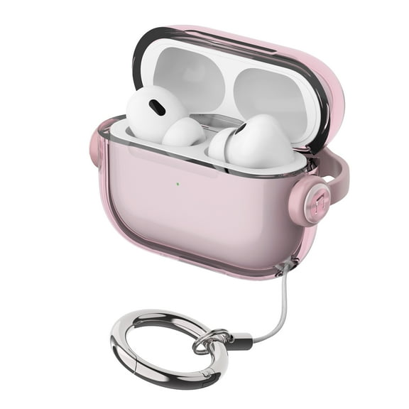 Allytechgroup Clear Airpods 4 Case Cover with Keychain, [Anti-Yellowing] Protective Cover Compatible with Apple AirPods 4th Generation Wireless Charging Case, Pink