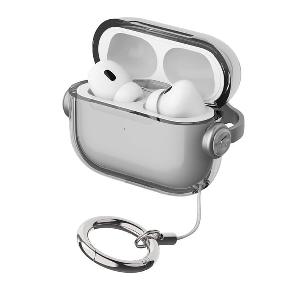 Allytechgroup Clear Airpods Pro 3 Case Cover with Keychain, [Anti-Yellowing] Shockproof Protective Cover Compatible with Apple Airpods Pro 3rd Gen (2025) Support Wireless Charging Case, Gray