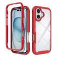 thumbnail image 1 of Allytechgroup Clear Back Case for Apple iPhone 16 Plus, Not-Yellow Rugged PC TPU Hybrid Bumper Shockproof Protective Phone Case for iPhone 16 Plus, Red, 1 of 5