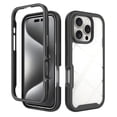 thumbnail image 1 of Allytechgroup Clear Back Case for Apple iPhone 16 Pro Max, Not-Yellow Rugged PC TPU Hybrid Bumper Shockproof Protective Phone Case for iPhone 16 Pro Max, Black, 1 of 5