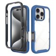 thumbnail image 1 of Allytechgroup Clear Back Case for Apple iPhone 16 Pro, Not-Yellow Rugged PC TPU Hybrid Bumper Shockproof Protective Phone Case for iPhone 16 Pro, Darkblue, 1 of 5