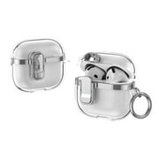 Allytechgroup Clear Case for Apple AirPods 4th Generation 2024, with Keychain Lock Button Wireless Charging Support Anti