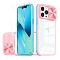 thumbnail image 1 of Allytechgroup Clear Case for Apple iPhone 11 Pro, with Tempered Glass Screen Protector & Lens Protector Anti-Yellow Shockproof Rugged Hybrid Phone Case for iPhone 11 Pro, Pink, 1 of 7