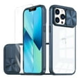 thumbnail image 1 of Allytechgroup Clear Case for Apple iPhone 12 Pro Max, with Tempered Glass Screen Protector & Lens Protector Anti-Yellow Shockproof Rugged Hybrid Phone Case for iPhone 12 Pro Max, Navyblue, 1 of 7