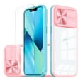 thumbnail image 1 of Allytechgroup Clear Case for Apple iPhone 12/ iPhone 12 Pro, with Tempered Glass Screen Protector & Lens Protector Anti-Yellow Shockproof Rugged Hybrid Phone Case for iPhone 12/ iPhone 12 Pro, Pink, 1 of 7