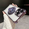 thumbnail image 1 of Allytechgroup Clear Case for Apple iPhone 14 Pro, Camera Lens Protective Transparent Corner Protective Bumper Anti-Scratch Slim Fit Kickstand Phone Case for iPhone 14 Pro, Darkpurple, 1 of 10