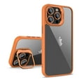 thumbnail image 1 of Allytechgroup Clear Case for Apple iPhone 15 with Camera Lens Kickstand & Protector, Slim Fit Shell Back Cover Transparent Anti-Yellow Bumper Anti-Scratch Case for iPhone 15, Orange, 1 of 9