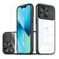 thumbnail image 1 of Allytechgroup Clear Case for Apple iPhone X/ iPhone XS, with Tempered Glass Screen Protector & Lens Protector Anti-Yellow Shockproof Rugged Hybrid Phone Case for iPhone X/ iPhone XS, Black, 1 of 7
