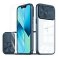 thumbnail image 1 of Allytechgroup Clear Case for Apple iPhone XR, with Tempered Glass Screen Protector & Lens Protector Anti-Yellow Shockproof Rugged Hybrid Phone Case for iPhone XR, Navyblue, 1 of 7