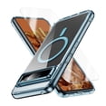 thumbnail image 1 of Allytechgroup Clear Case for Google Pixel 8 Pro, [With Screen Protector] Not Yellowing Shockproof Wirless Charging Anti-Scratch Bumper Magsafe Compatible Phone Case for Google Pixel 8 Pro, Blue, 1 of 8