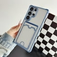 thumbnail image 1 of Allytechgroup Clear Case for Samsung Galaxy A06 with Credit Card Slot,  Anti-Yellowing Four Corner Anti Fall Plating Frame Slim Soft TPU Shockproof Back Cover for Women Men, Blue, 1 of 7