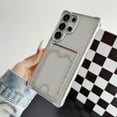 thumbnail image 1 of Allytechgroup Clear Case for Samsung Galaxy S20+ with Credit Card Slot,  Anti-Yellowing Four Corner Anti Fall Plating Frame Slim Soft TPU Shockproof Back Cover for Women Men, Silver, 1 of 7