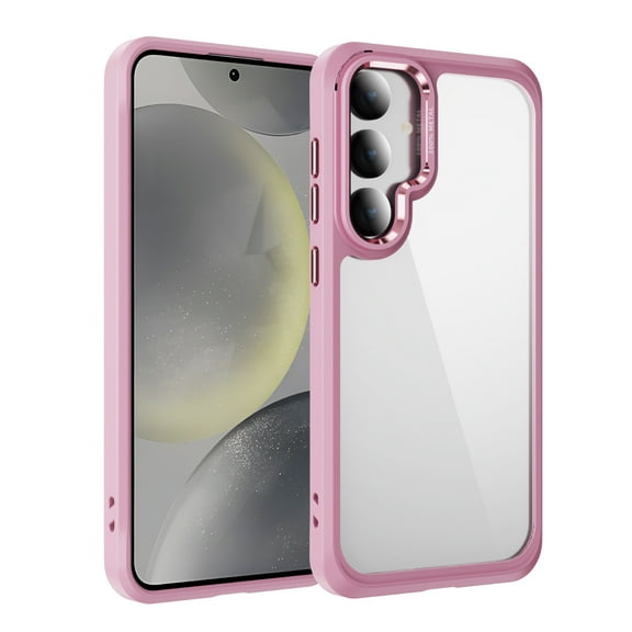Allytechgroup Clear Case for Samsung Galaxy S23, Camera with Screen Saver All-inclusive Design Anti Yellowing Slim Shockproof Protective Back Cover for Samsung Galaxy S23, Pink