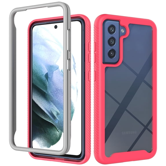 Allytechgroup Clear Case for Samsung Galaxy S23 FE, Hybrid Rugged TPU PC Back Cover Minimalist Anti-Scratch Anti-Yellow Shockproof Phone Case Cover for Galaxy S23 FE, Pink