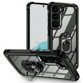 thumbnail image 1 of Allytechgroup Clear Case for Samsung Galaxy S24 Plus, [1X Screen Protector] Slim Case with Metal Ring Kickstand, Armor Lens Protection Shockproof Anti-Fingerprint Protective Case for Women Men, Black, 1 of 7