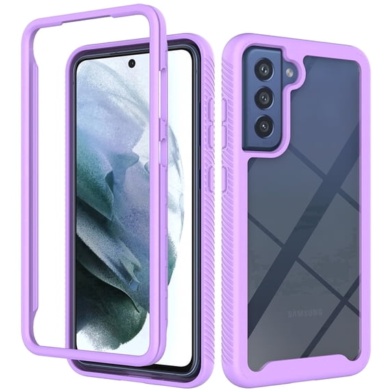 Allytechgroup Rugged Anti-Scratch Shockproof Back Cover Clear Case Cell Phone Case for Samsung Galaxy S24+, Purple
