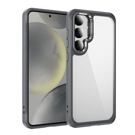 Allytechgroup Clear Case for Samsung Galaxy S25, Camera with Screen Saver All-inclusive Design Anti Yellowing Slim Shockproof Protective Back Cover for Samsung Galaxy S25, Gray