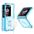 thumbnail image 1 of Allytechgroup Clear Case for Samsung Galaxy Z Flip 4, Support Wireless Charging Anti-Yellowing Slim Lightweight Shockproof Magnetic Protective Back Cover for Samsung Galaxy Z Flip 4, Blue, 1 of 6